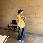 Chemise jaune ample en voile léger
