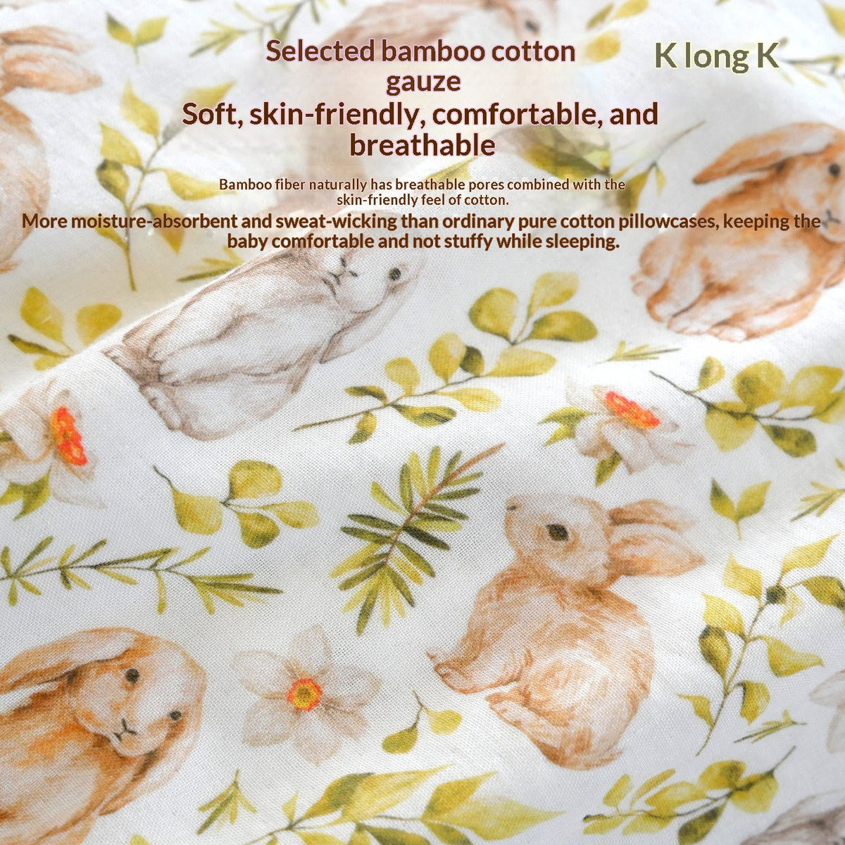 Taie d’oreiller en gaze de bambou et coton