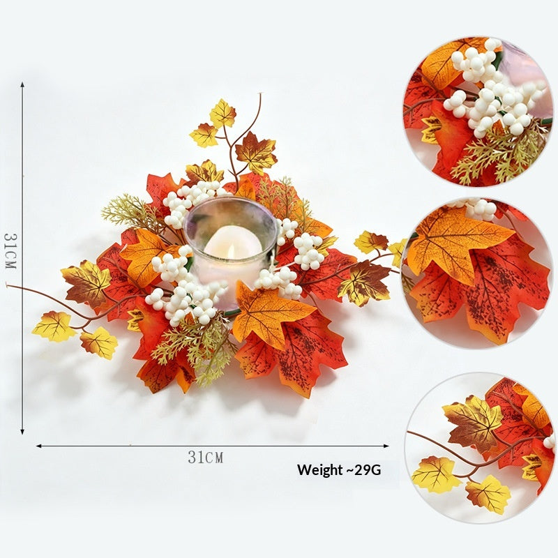 Couronne de photophore en feuillage artificiel — 23 à 32 cm — coloris