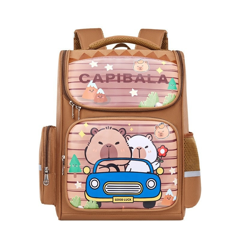 Cartable primaire à motif capybara — petit ou grand format