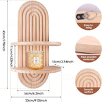 Étagère murale arquée en bois, style bohème