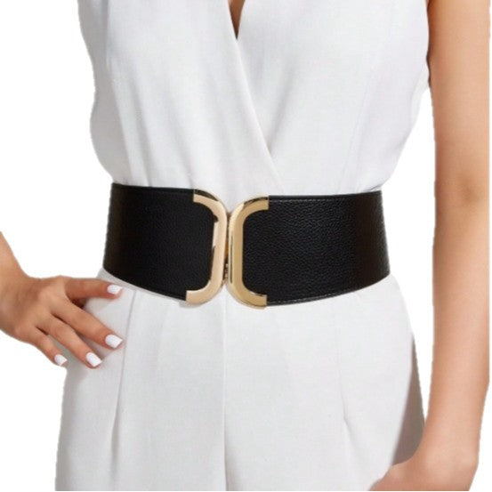 Ceinture élastique à motif dragon et fermoir à pression