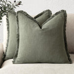 Housse de coussin à franges, coton bohème — coloris