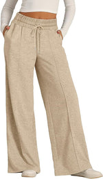 Pantalon large en molleton, pli marqué devant — coloris