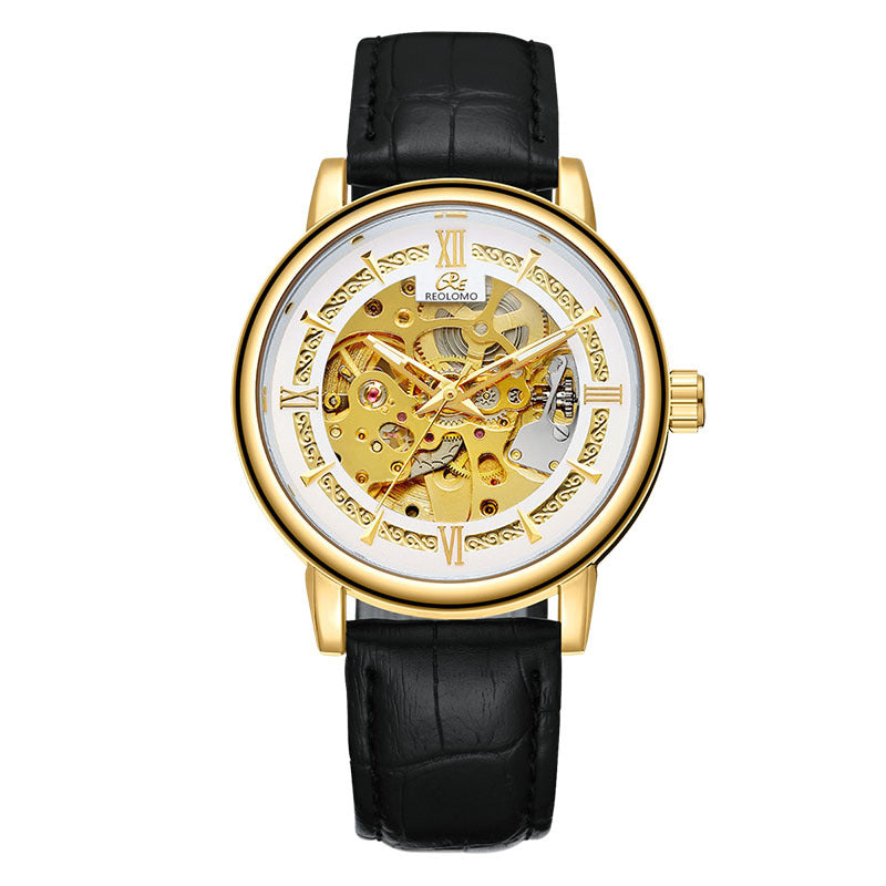 Montre mécanique à remontage manuel, cadran squelette — coloris