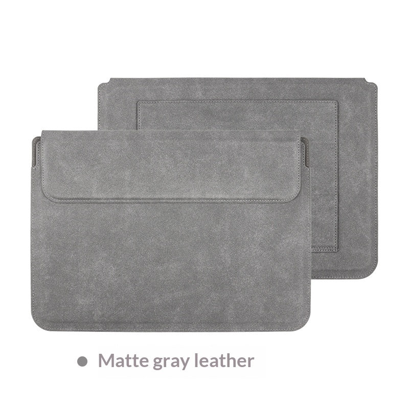 Housse d’ordinateur aspect cuir — se déplie en support — coloris