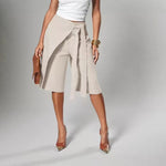 Jupe-culotte portefeuille à ceinture à nouer