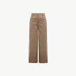 Pantalon large à bandes latérales — taille haute, jambe droite