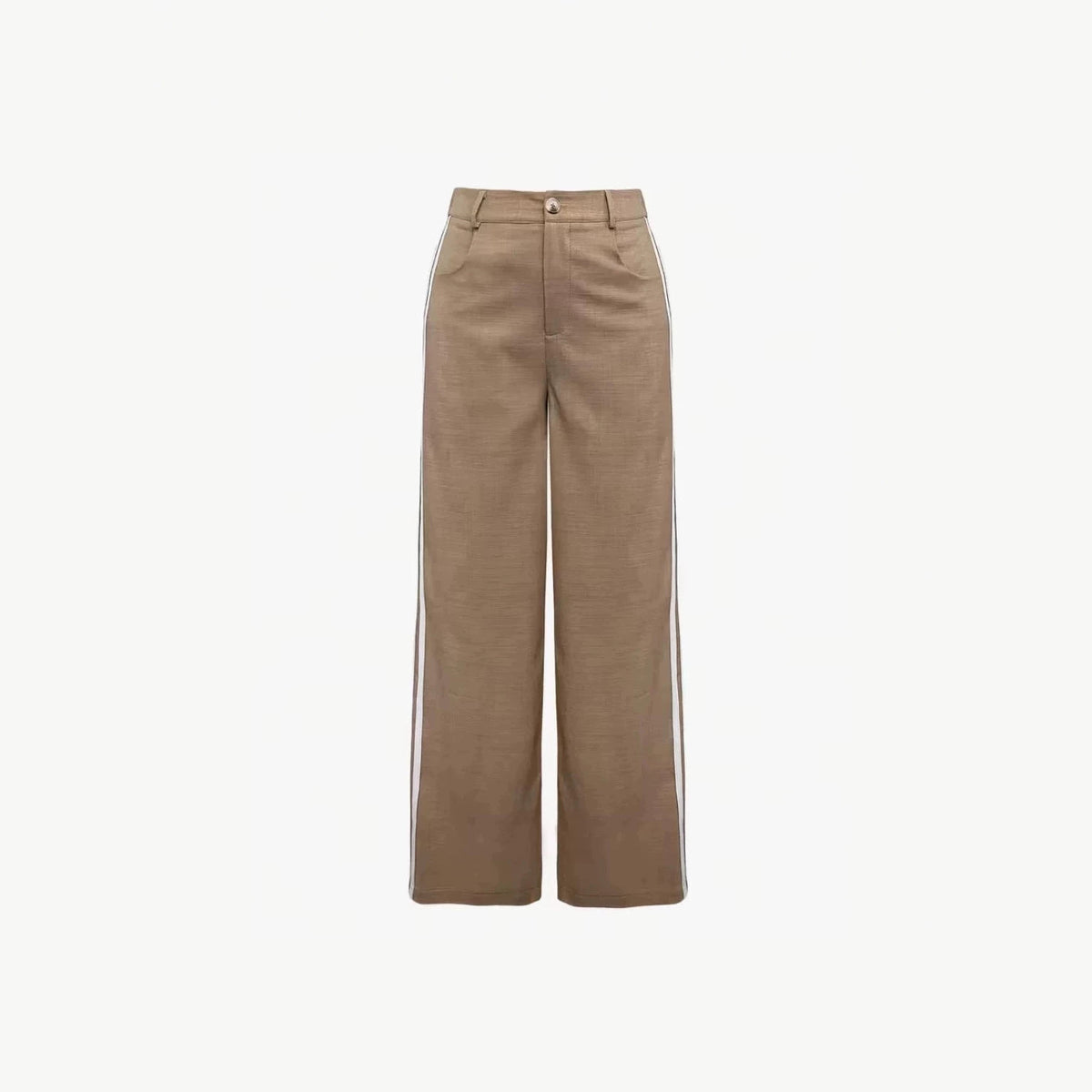 Pantalon large à bandes latérales — taille haute, jambe droite