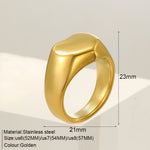Bague cœur en acier inoxydable plaqué or 18 carats