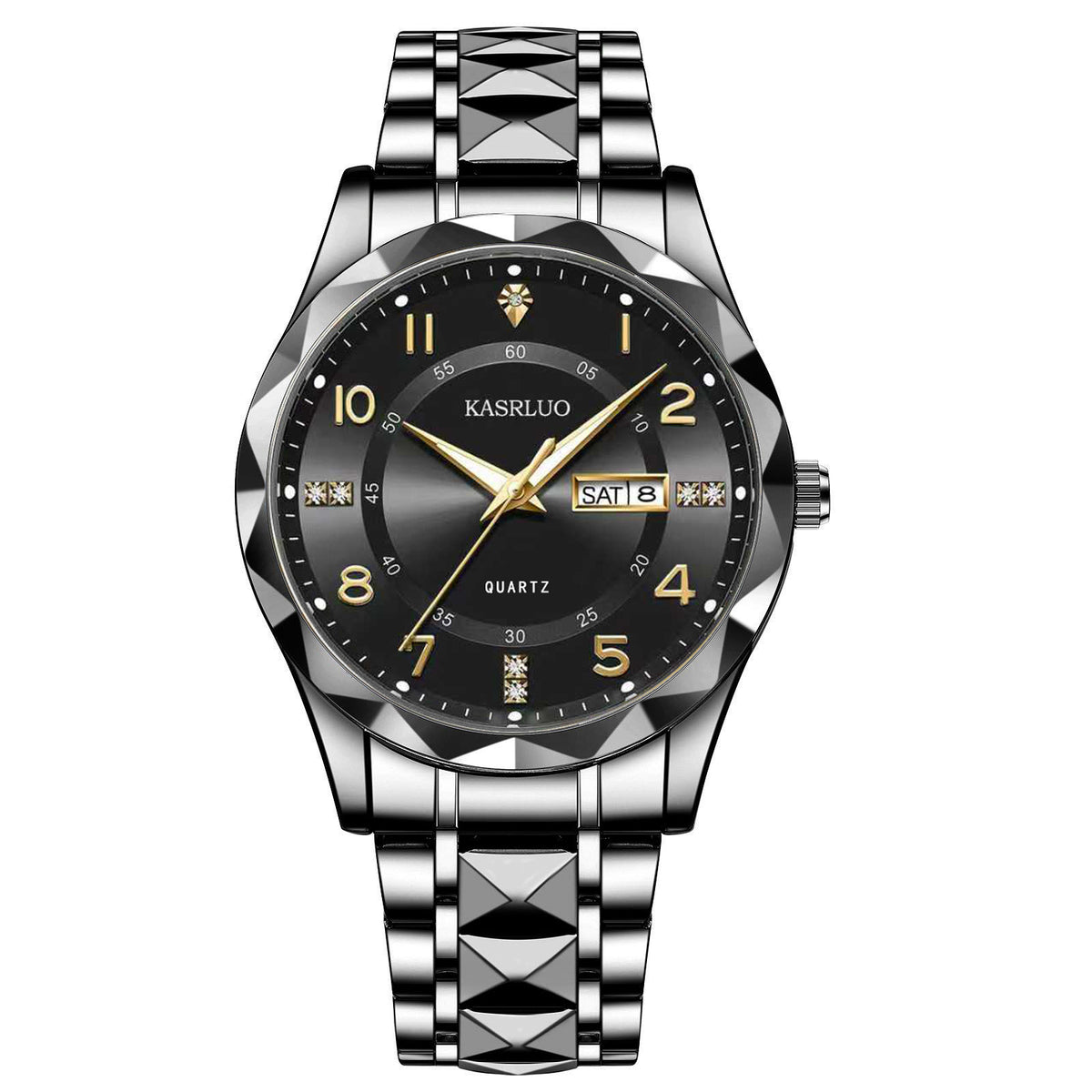 Montre homme à double calendrier et index lumineux — coloris