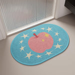 Tapis de bain ovale à motif pomme — bord arrondi