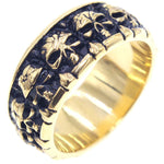 Bague homme en acier titane — motif gravé, ligne punk