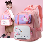 Cartable primaire à écusson animal — lapin ou dinosaure