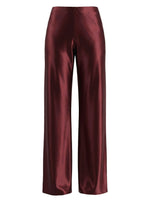 Pantalon en satin taille haute — jambe droite, effet soyeux — coloris