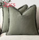 Housse de coussin à franges, coton bohème — coloris