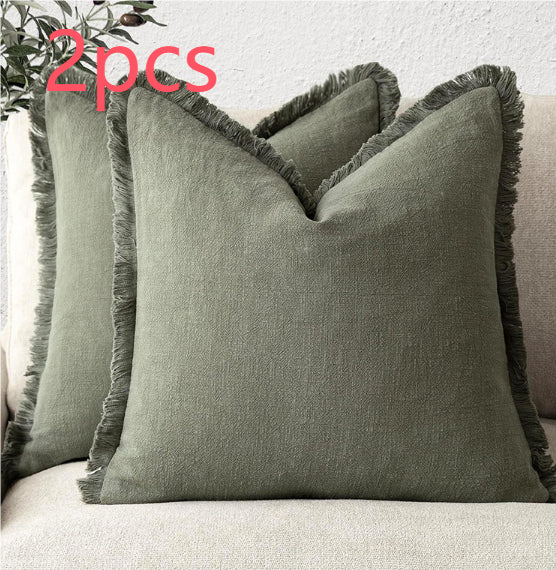 Housse de coussin à franges, coton bohème — coloris