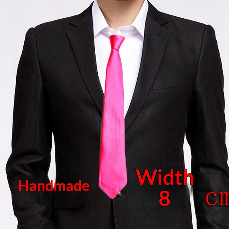 Cravate homme 8 cm — nouage main, coloris unis