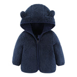 Veste peluche à capuche oreilles d’ourson pour bébé — zippée, 70 à 100 cm