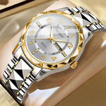 Montre homme à double calendrier et index lumineux