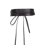 Ceinture large à nouer en simili, taille marquée