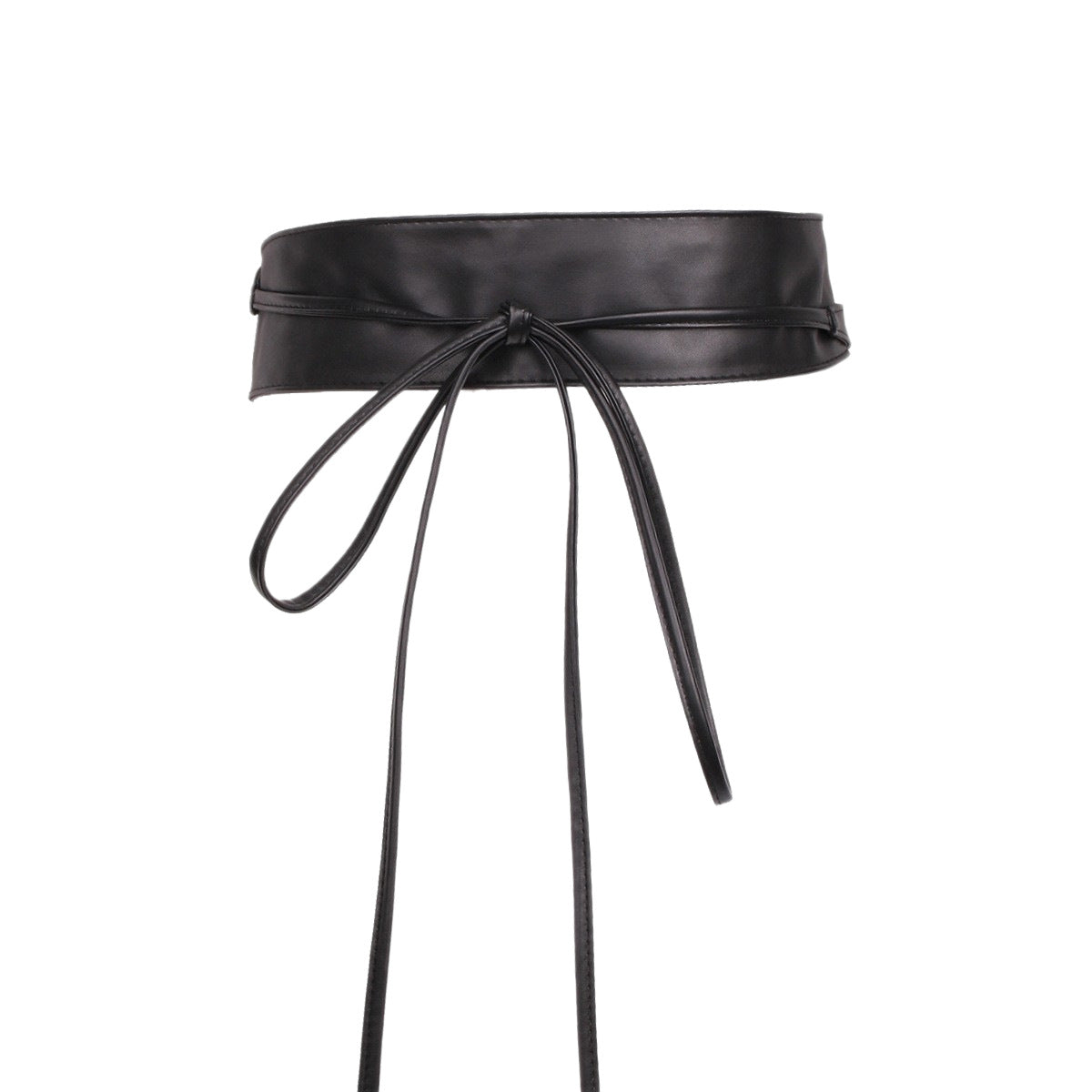 Ceinture large à nouer en simili, taille marquée