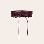 Ceinture large à nouer en simili, taille marquée