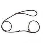 Laisse-collier coulissante en cuir tressé