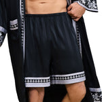 Short d’intérieur satiné à motif baroque