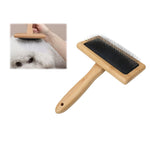 Brosse de toilettage à picots — manche en bambou, chien et chat