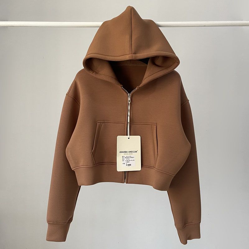 Sweat à capuche uni en maille double épaisseur