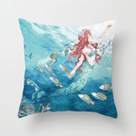 Housse de coussin à motifs marins, esprit méditerranéen — coloris