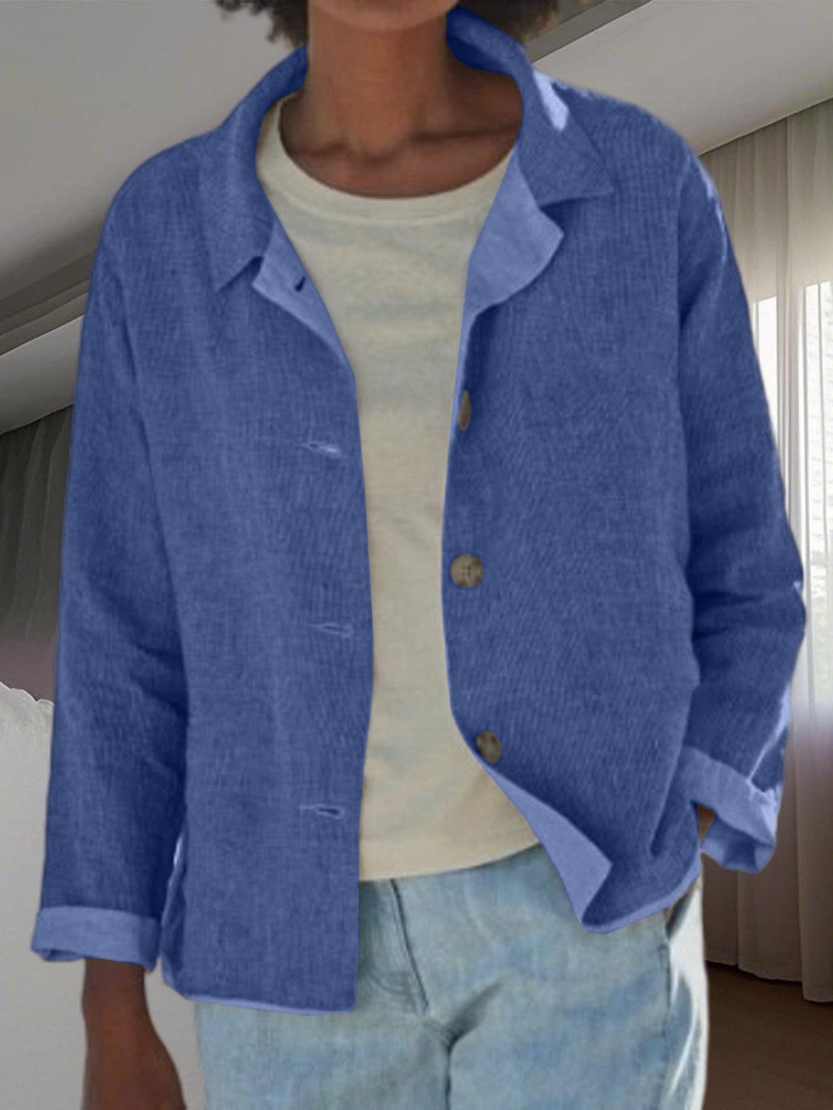 Veste femme unie à coupe décontractée — mi-saison — coloris
