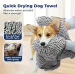 Serviette chenille pour chien et chat — deux poches pour les mains