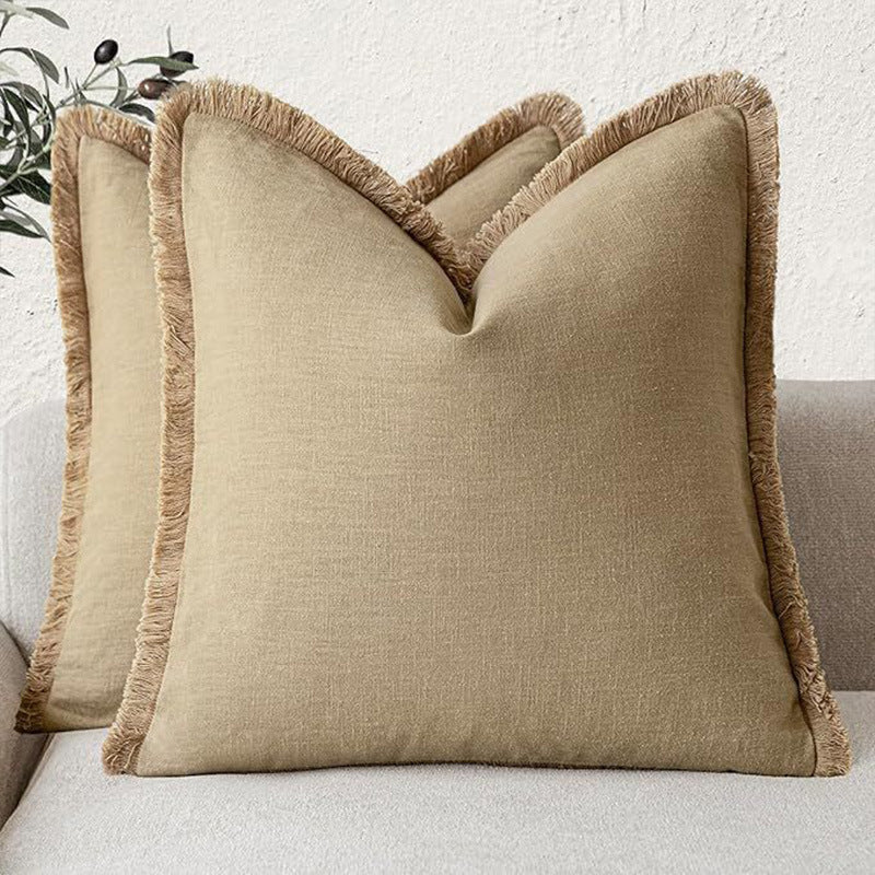 Housse de coussin à franges, coton bohème — coloris