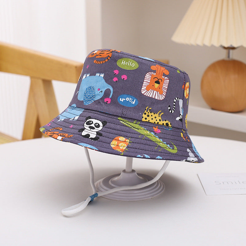 Bob bébé réversible en coton — jugulaire réglable