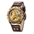 Montre automatique steampunk homme, boîtier bronze à vis apparentes