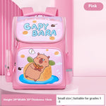 Cartable primaire à motif capybara — petit ou grand format — coloris