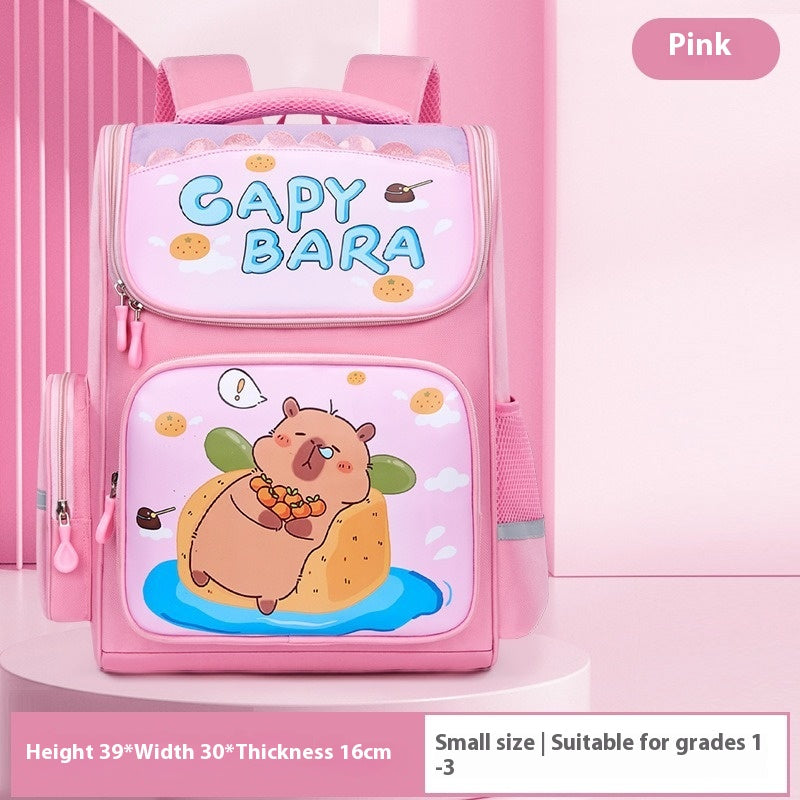 Cartable primaire à motif capybara — petit ou grand format — coloris
