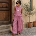 Ensemble 2 pièces — débardeur rayé et pantalon évasé