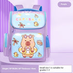 Cartable primaire à motif capybara — petit ou grand format — coloris