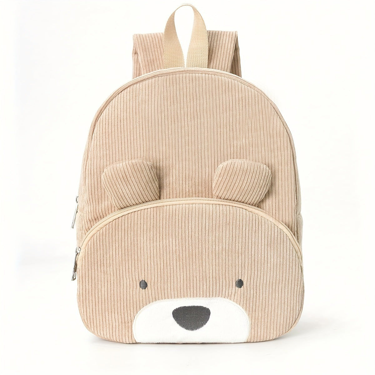 Sac à dos maternelle en velours côtelé, tête d’animal