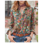 Chemise fleurie à poches poitrine, jusqu’au 6XL