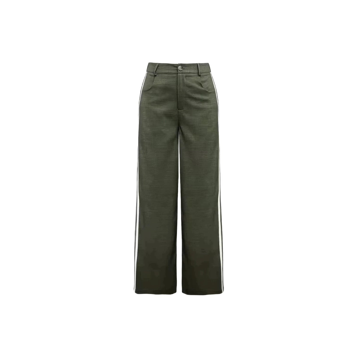Pantalon large à bandes latérales — taille haute, jambe droite