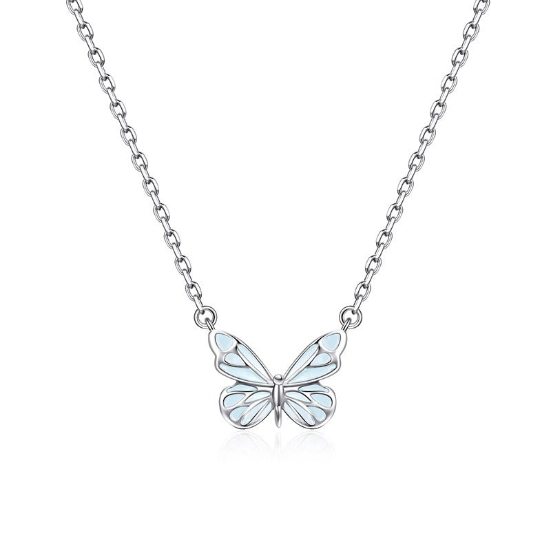 Papillon en argent 925 à émail phosphorescent — collier ou bracelet