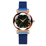 Montre femme cadran ciel étoilé, bracelet milanais magnétiqu — coloris