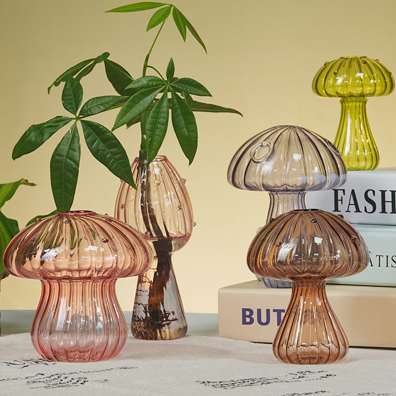 Vase champignon en verre borosilicate soufflé