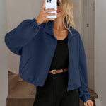Veste zippée en maille gaufrée, bas à cordon