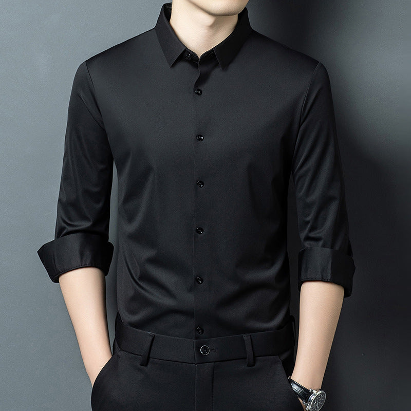 Chemise homme manches longues — fine, coupe droite