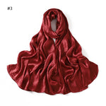 Foulard long en satin jacquard — motif tissé, 12 coloris — coloris